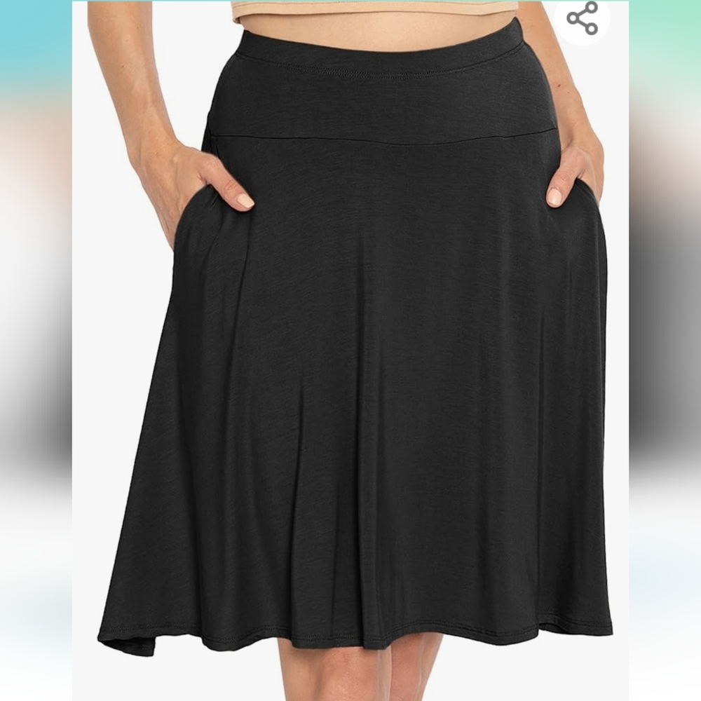NWT STRETCH IS COMFORT Women's and Plus Size A-Line Skirt with Pockets